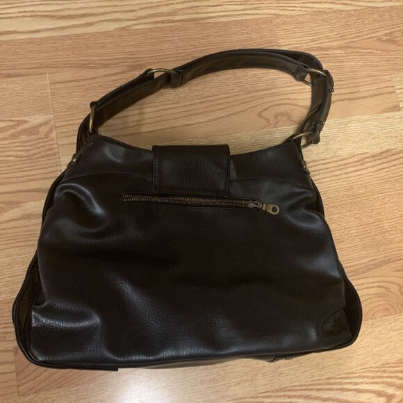 Matt and Natt Black Leather Slouch Purse Bag - Picture 2 of 4
